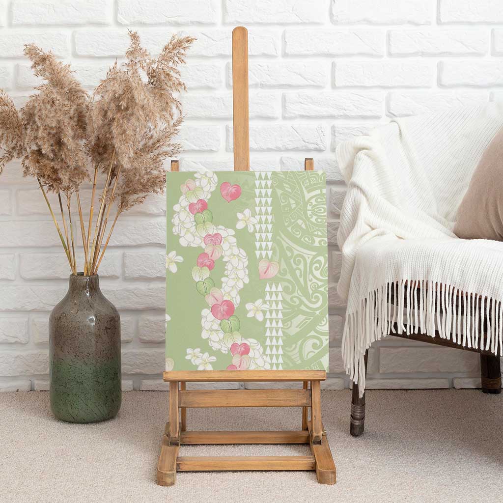 Leaf Green Hawaii Anthurium Plumeria Lei Canvas Wall Art