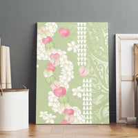 Leaf Green Hawaii Anthurium Plumeria Lei Canvas Wall Art