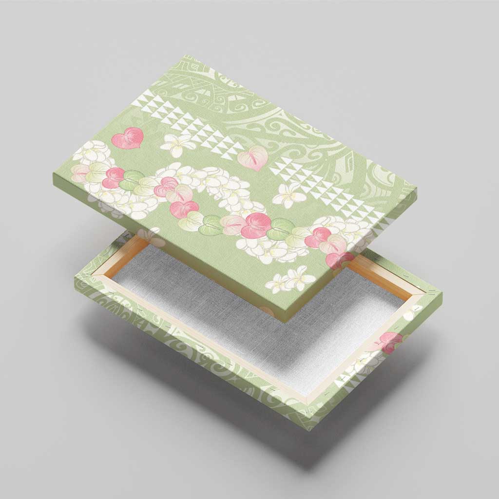 Leaf Green Hawaii Anthurium Plumeria Lei Canvas Wall Art