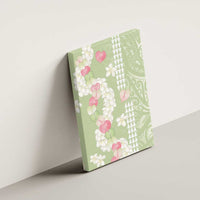 Leaf Green Hawaii Anthurium Plumeria Lei Canvas Wall Art