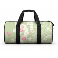 Leaf Green Hawaii Anthurium Plumeria Lei Duffle Bag LT9 One size Blue - Polynesian Pride