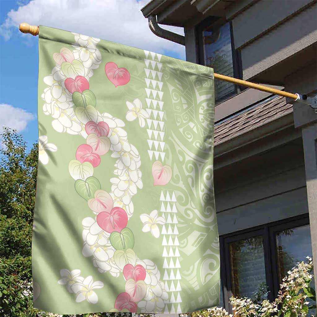 Leaf Green Hawaii Anthurium Plumeria Lei Garden Flag