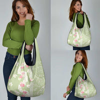 Leaf Green Hawaii Anthurium Plumeria Lei Grocery Bag