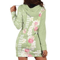 Leaf Green Hawaii Anthurium Plumeria Lei Hoodie Dress