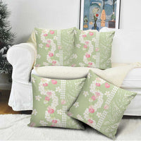 Leaf Green Hawaii Anthurium Plumeria Lei Pillow Cover