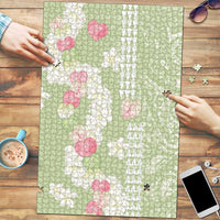 Leaf Green Hawaii Anthurium Plumeria Lei Puzzle