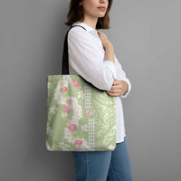 Leaf Green Hawaii Anthurium Plumeria Lei Tote Bag