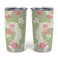 Leaf Green Hawaii Anthurium Plumeria Lei Tumbler Cup