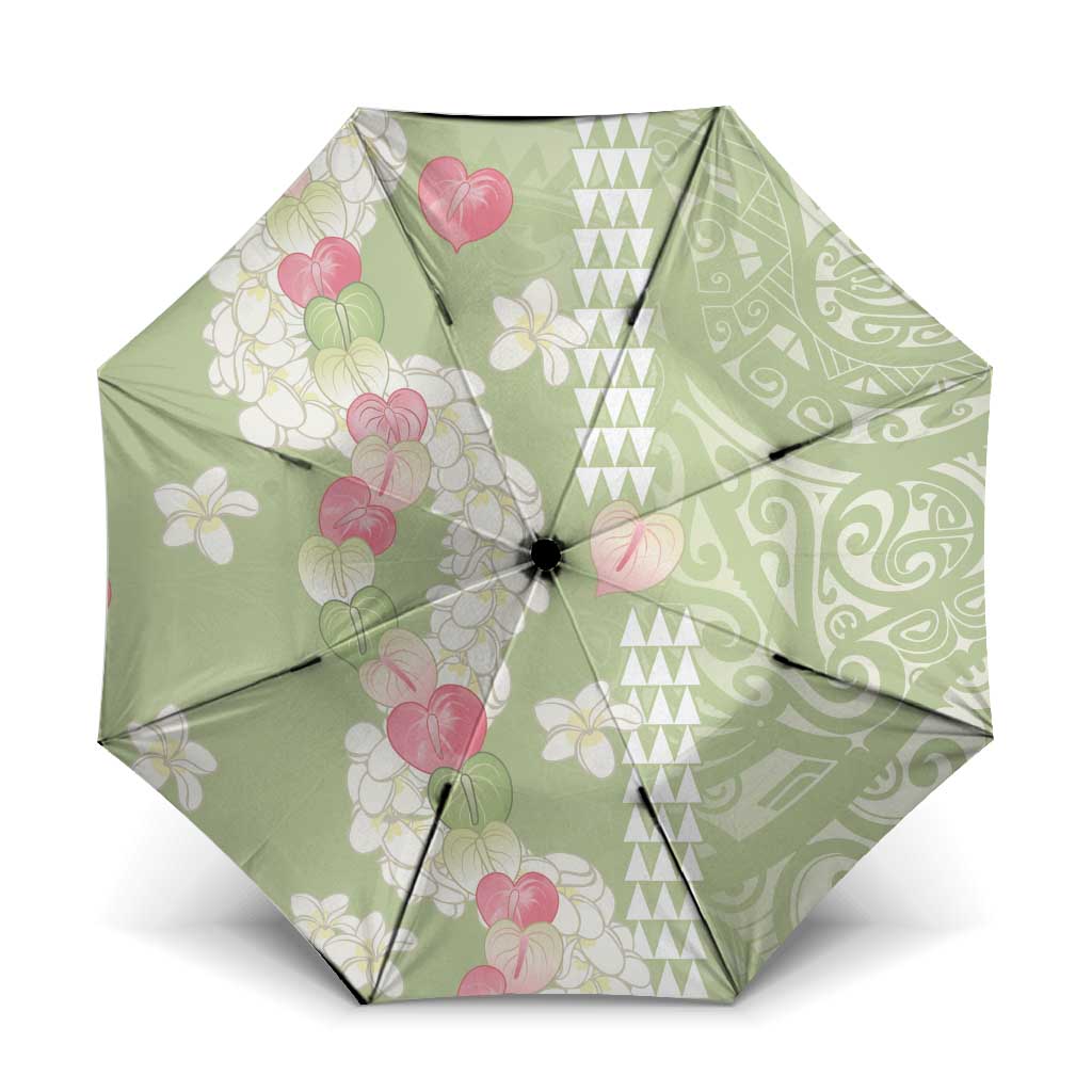 Leaf Green Hawaii Anthurium Plumeria Lei Umbrella
