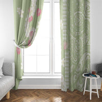 Leaf Green Hawaii Anthurium Plumeria Lei Window Curtain LT9 - Polynesian Pride