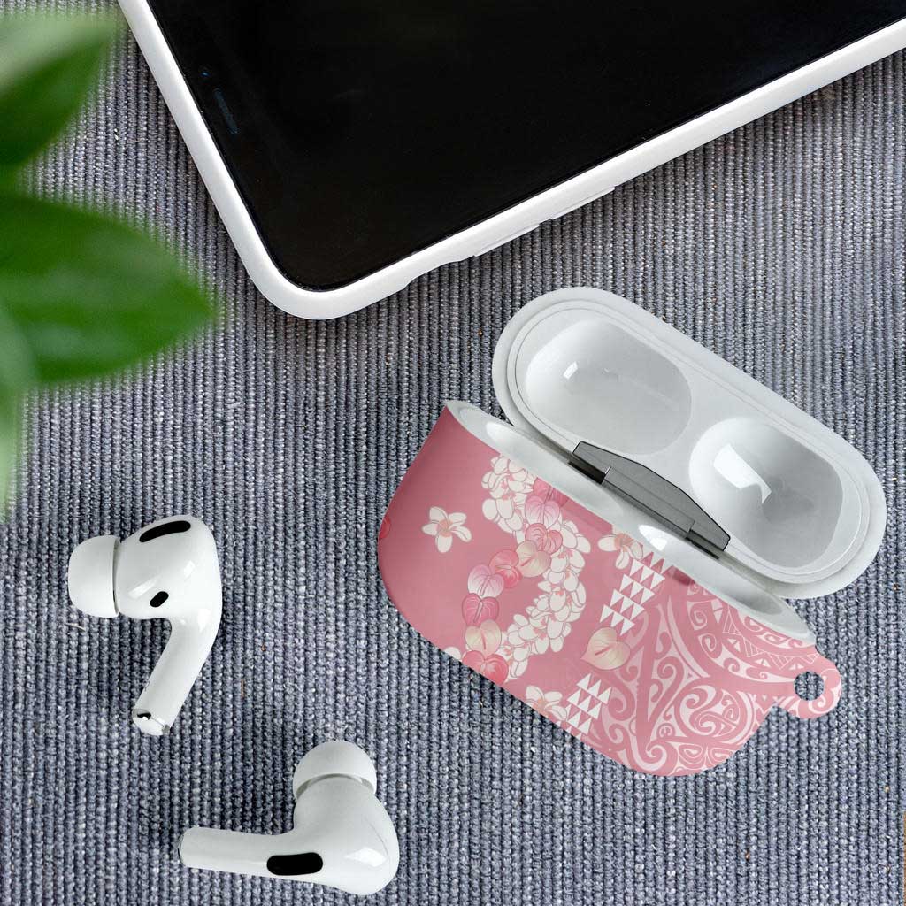 Soft Pink Hawaii Anthurium Plumeria Lei AirPods Case
