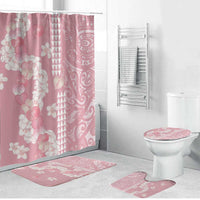 Soft Pink Hawaii Anthurium Plumeria Lei Bathroom Set