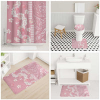 Soft Pink Hawaii Anthurium Plumeria Lei Bathroom Set