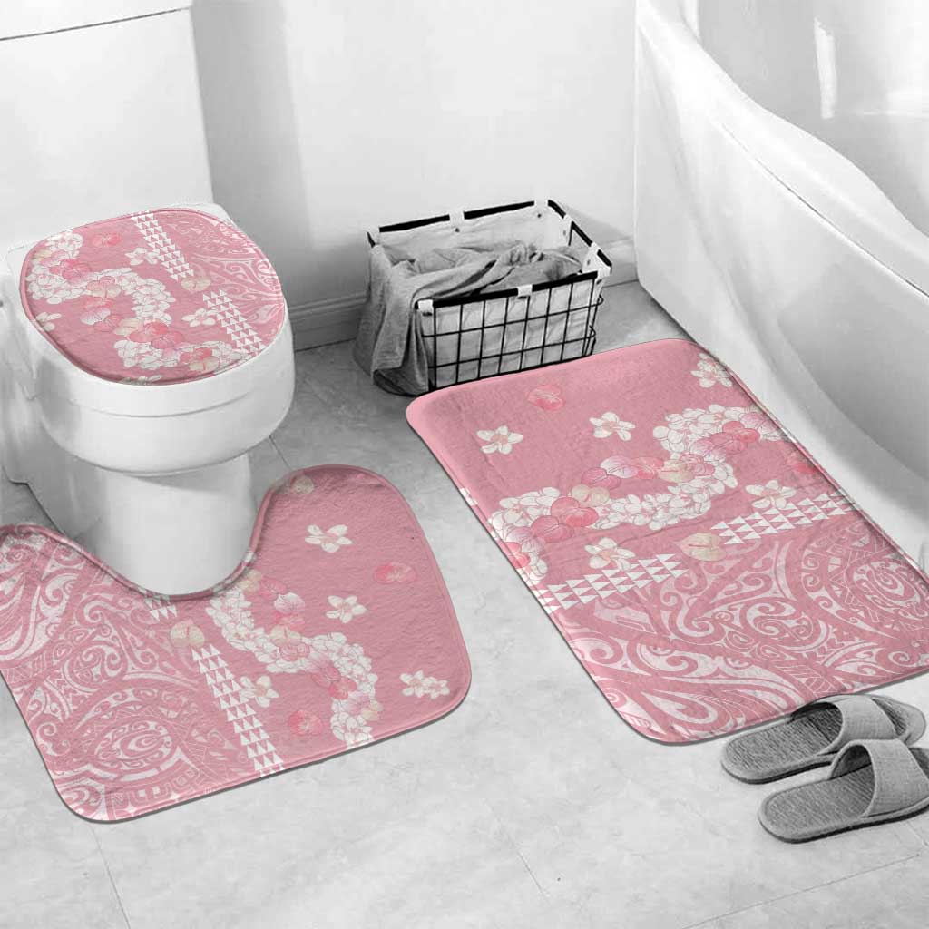 Soft Pink Hawaii Anthurium Plumeria Lei Bathroom Set