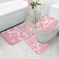 Soft Pink Hawaii Anthurium Plumeria Lei Bathroom Set