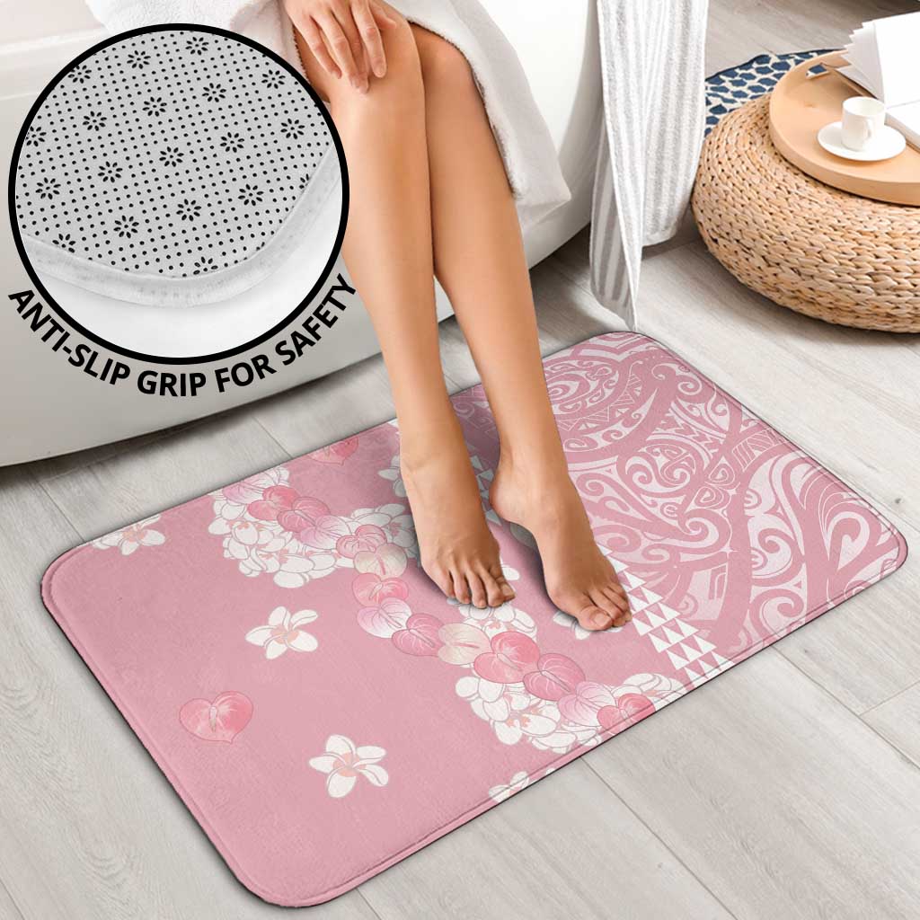 Soft Pink Hawaii Anthurium Plumeria Lei Bathroom Set