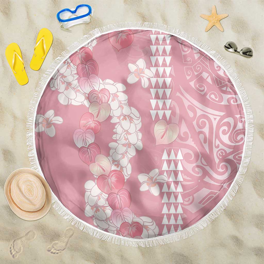 Soft Pink Hawaii Anthurium Plumeria Lei Beach Blanket