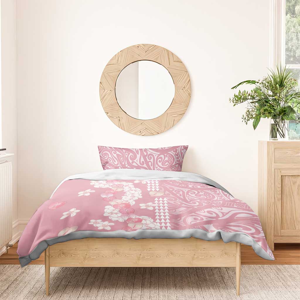 Soft Pink Hawaii Anthurium Plumeria Lei Bedding Set LT9 - Polynesian Pride