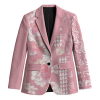 Soft Pink Hawaii Anthurium Plumeria Lei Blazer