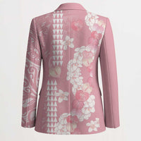 Soft Pink Hawaii Anthurium Plumeria Lei Blazer