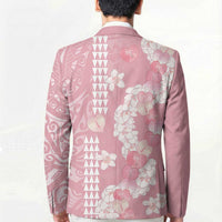 Soft Pink Hawaii Anthurium Plumeria Lei Blazer