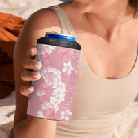 Soft Pink Hawaii Anthurium Plumeria Lei 4 in 1 Can Cooler Tumbler