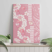 Soft Pink Hawaii Anthurium Plumeria Lei Canvas Wall Art
