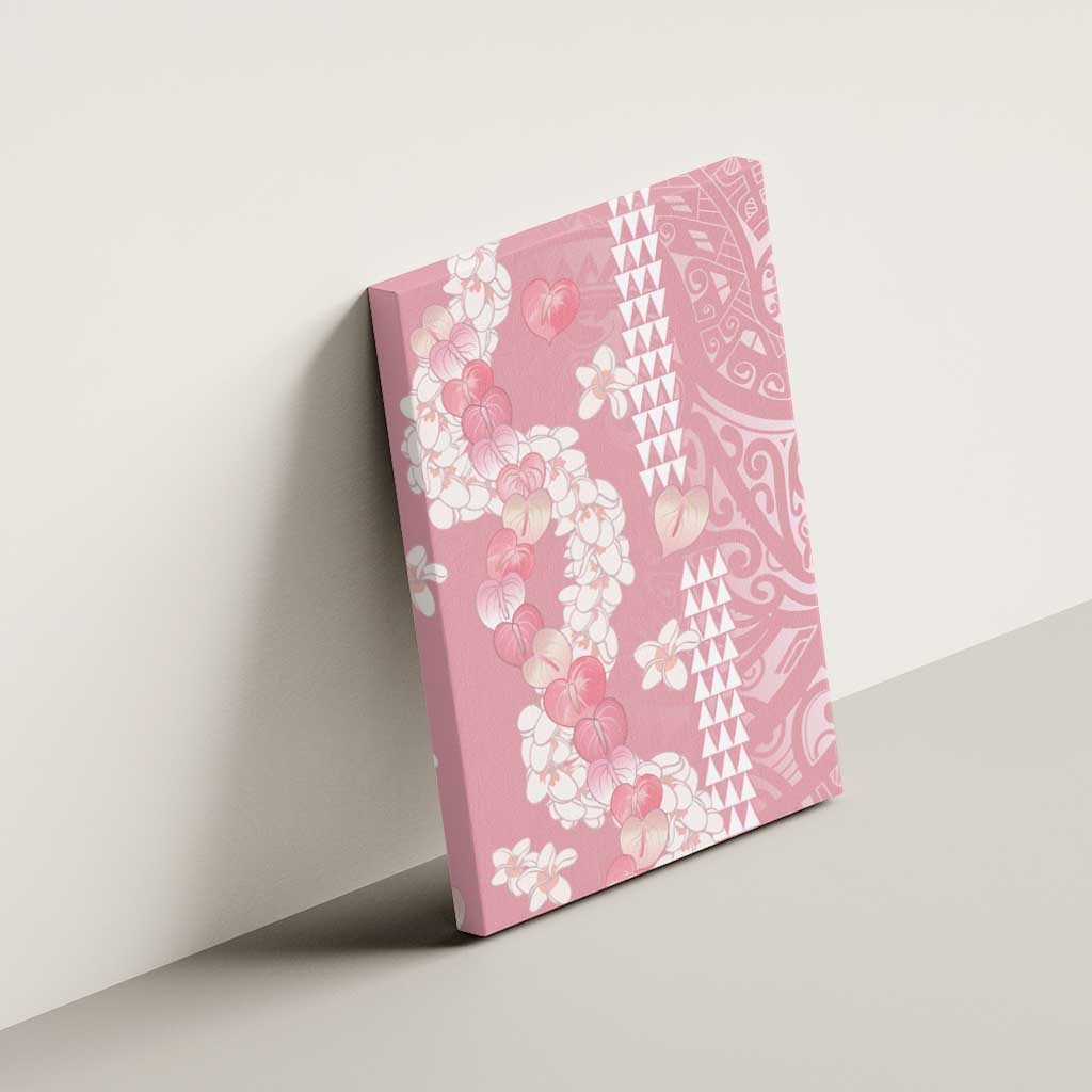 Soft Pink Hawaii Anthurium Plumeria Lei Canvas Wall Art