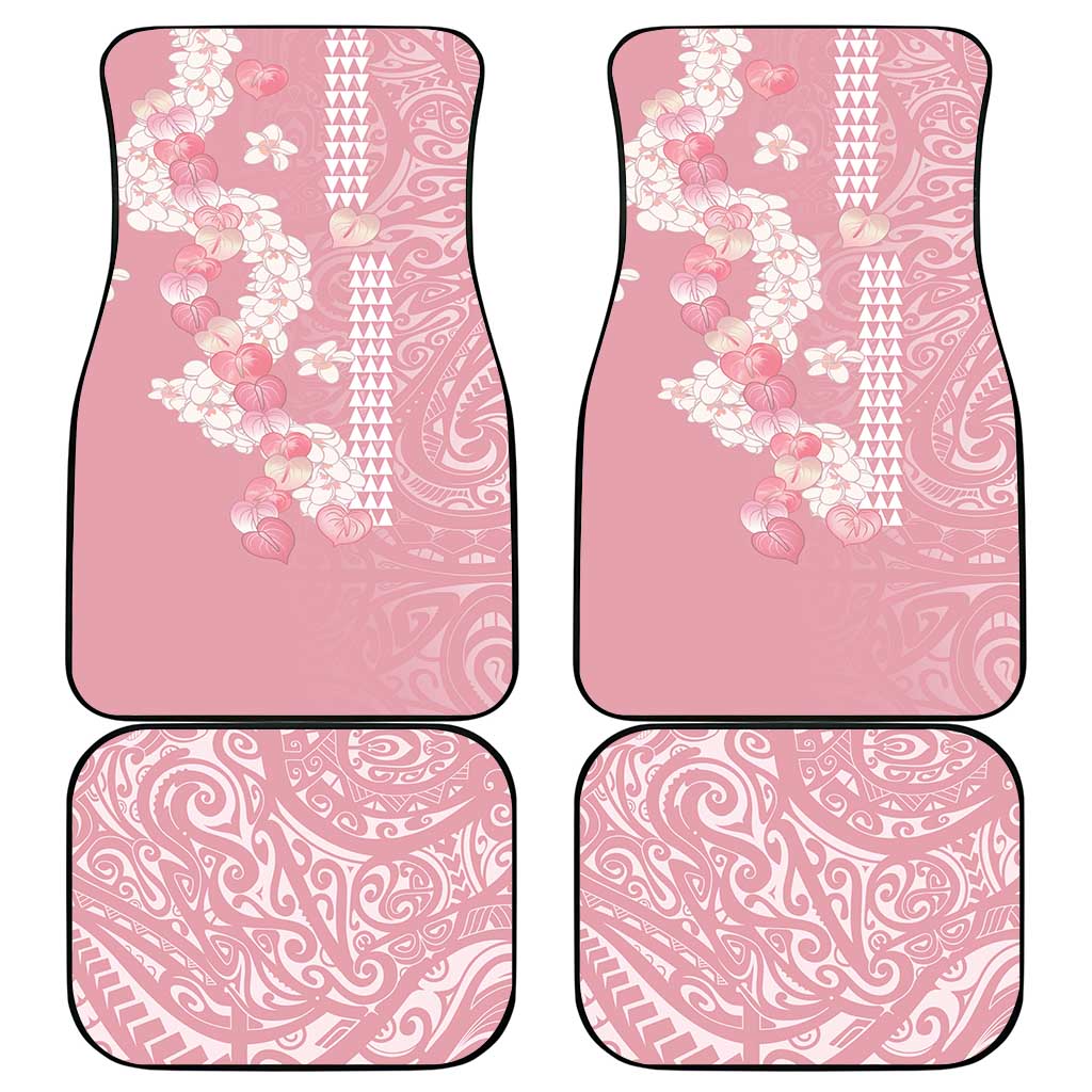 Soft Pink Hawaii Anthurium Plumeria Lei Car Mats