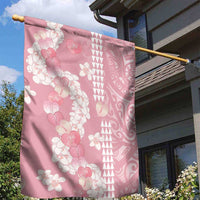 Soft Pink Hawaii Anthurium Plumeria Lei Garden Flag