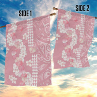 Soft Pink Hawaii Anthurium Plumeria Lei Garden Flag