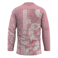 Soft Pink Hawaii Anthurium Plumeria Lei Hockey Jersey