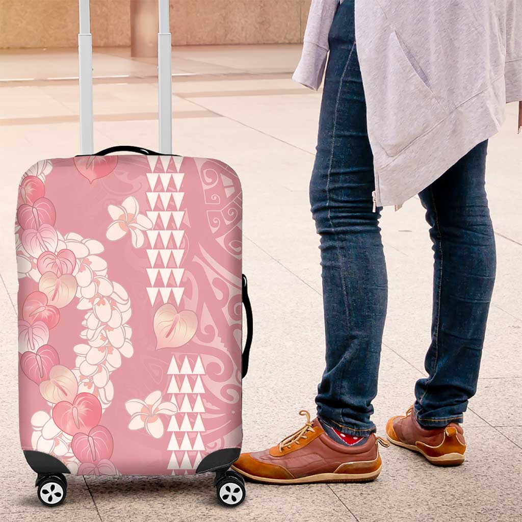 Soft Pink Hawaii Anthurium Plumeria Lei Luggage Cover