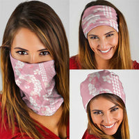 Soft Pink Hawaii Anthurium Plumeria Lei Neck Gaiter