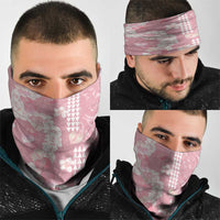 Soft Pink Hawaii Anthurium Plumeria Lei Neck Gaiter