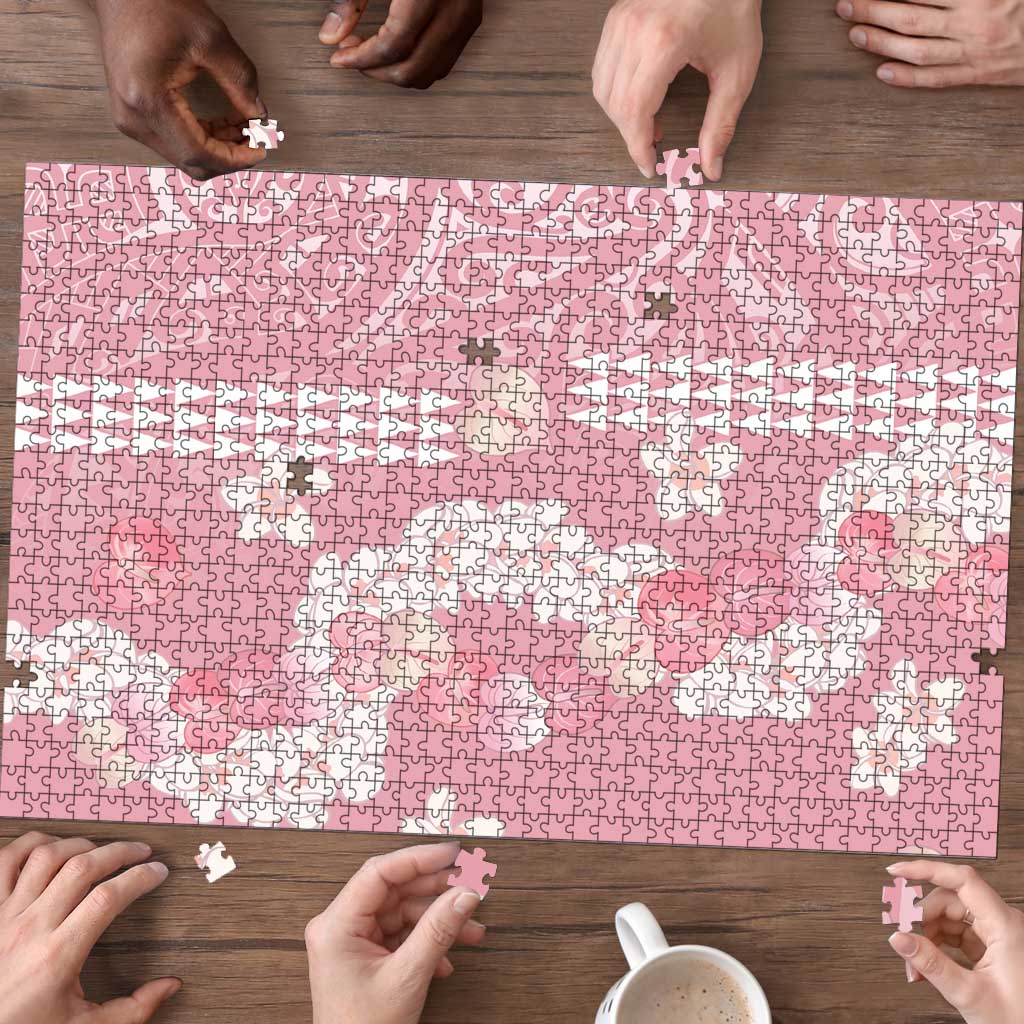 Soft Pink Hawaii Anthurium Plumeria Lei Puzzle