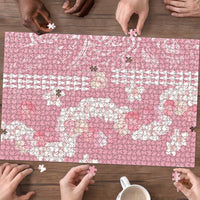Soft Pink Hawaii Anthurium Plumeria Lei Puzzle