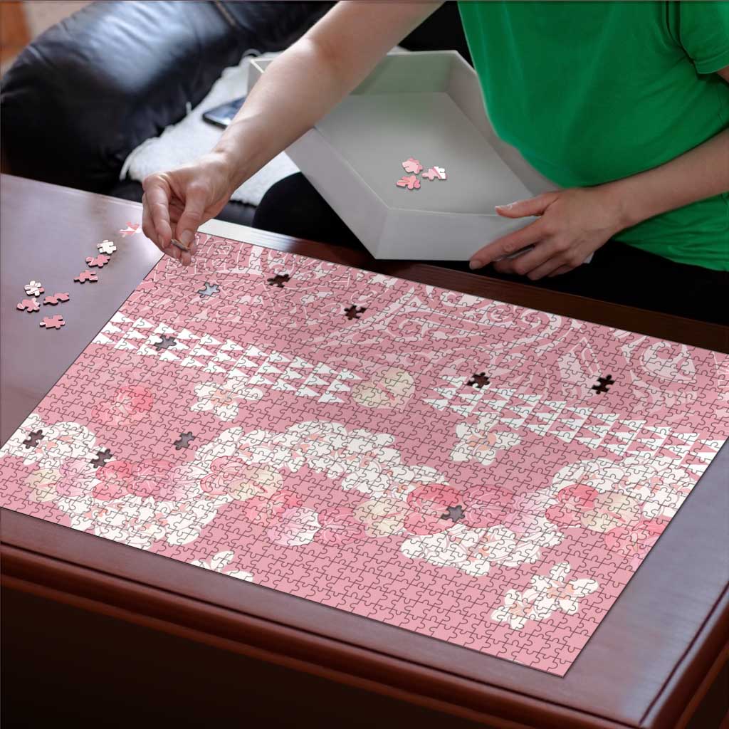 Soft Pink Hawaii Anthurium Plumeria Lei Puzzle