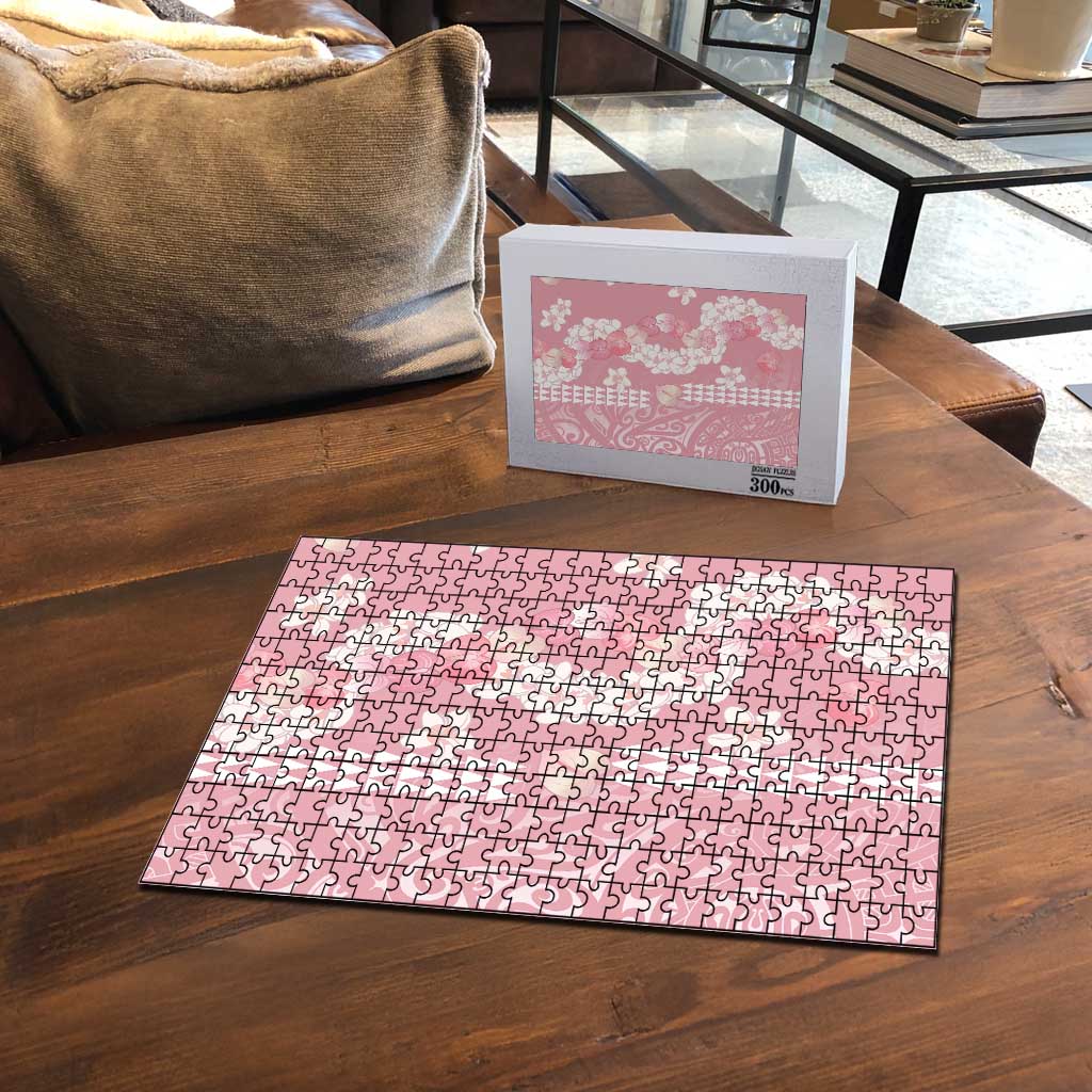 Soft Pink Hawaii Anthurium Plumeria Lei Puzzle