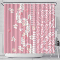 Soft Pink Hawaii Anthurium Plumeria Lei Shower Curtain