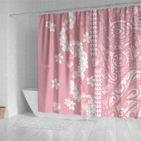 Soft Pink Hawaii Anthurium Plumeria Lei Shower Curtain
