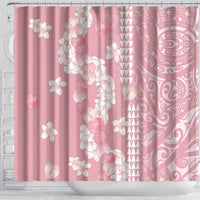 Soft Pink Hawaii Anthurium Plumeria Lei Shower Curtain