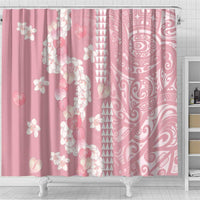 Soft Pink Hawaii Anthurium Plumeria Lei Shower Curtain