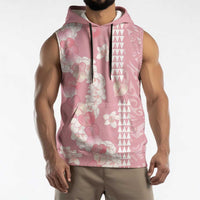 Soft Pink Hawaii Anthurium Plumeria Lei Sleeveless Hoodie