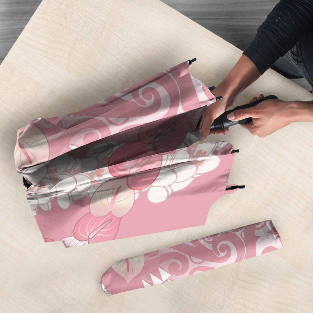 Soft Pink Hawaii Anthurium Plumeria Lei Umbrella