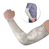 Suede Beige Hawaii Anthurium Plumeria Lei Arm Sleeves