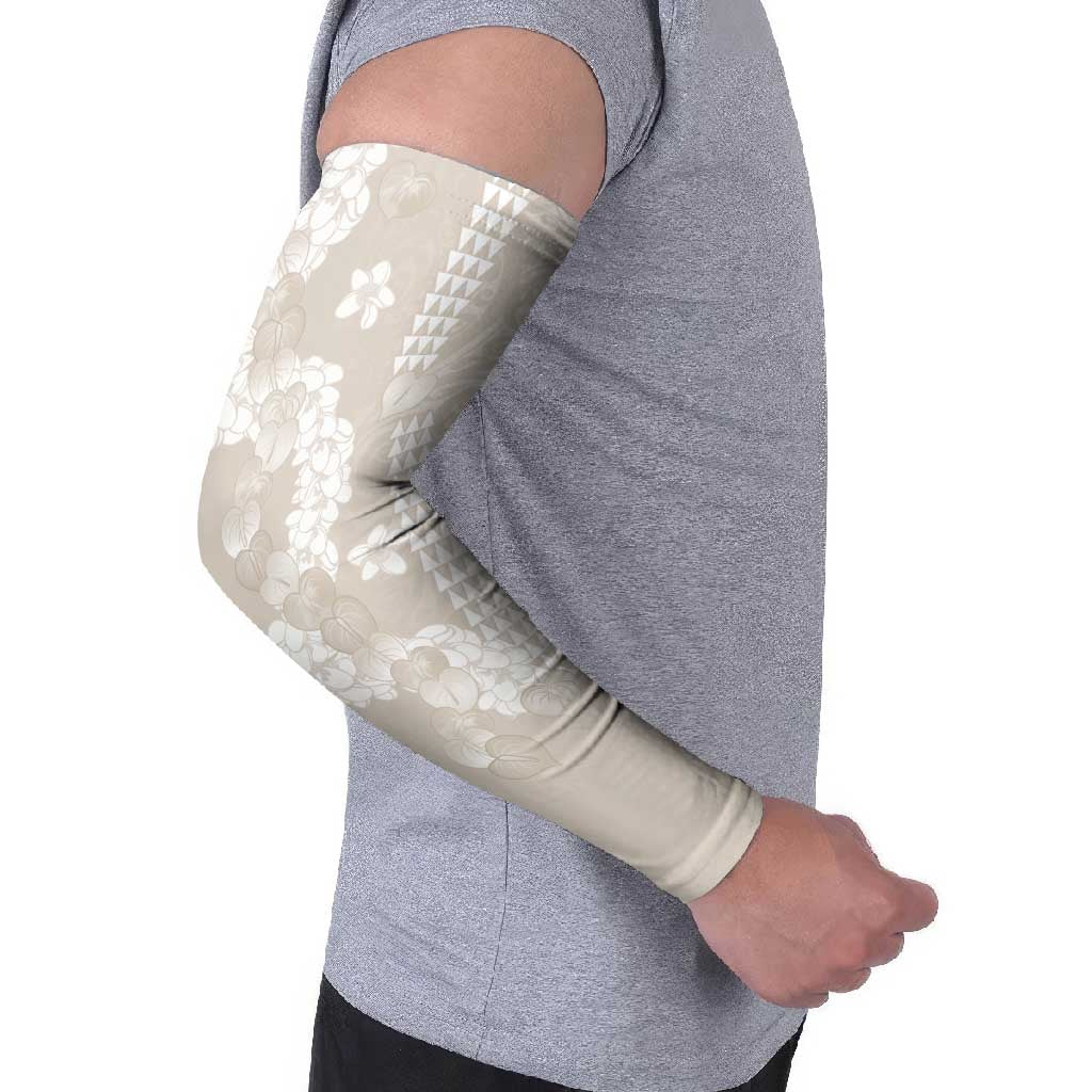 Suede Beige Hawaii Anthurium Plumeria Lei Arm Sleeves