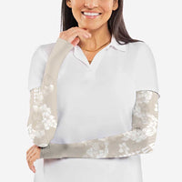 Suede Beige Hawaii Anthurium Plumeria Lei Arm Sleeves