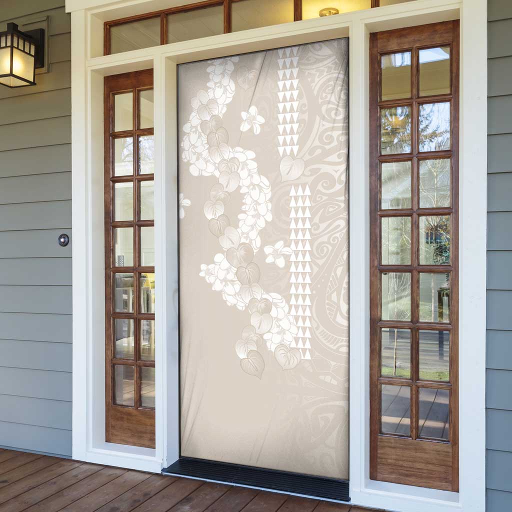 Suede Beige Hawaii Anthurium Plumeria Lei Door Cover