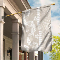 Suede Beige Hawaii Anthurium Plumeria Lei Garden Flag
